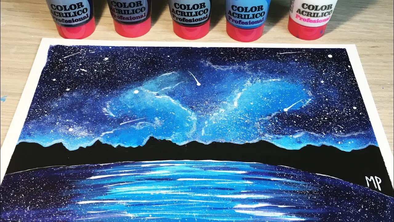 como pintar un cielo estrellado con acrilico - Cómo se pintó la noche estrellada