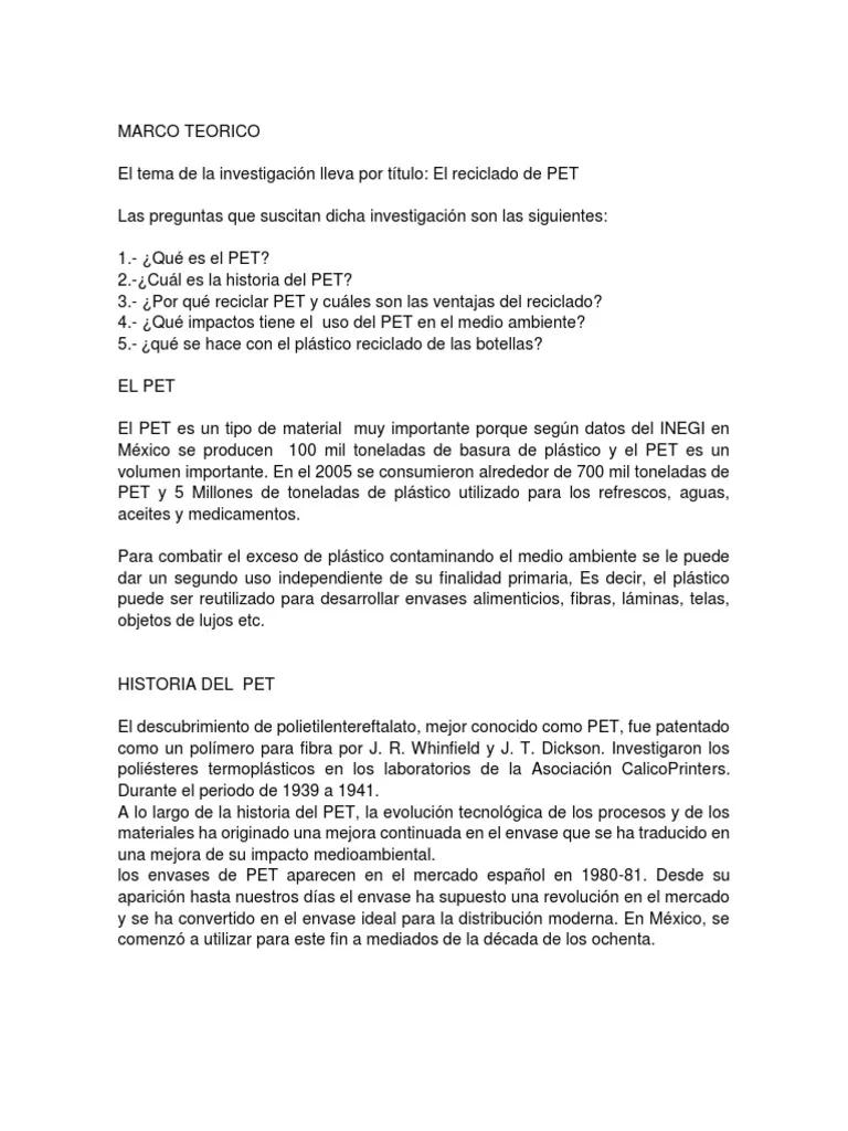 marco teorico del reciclaje de plastico - Cuál es el marco teórico del reciclaje