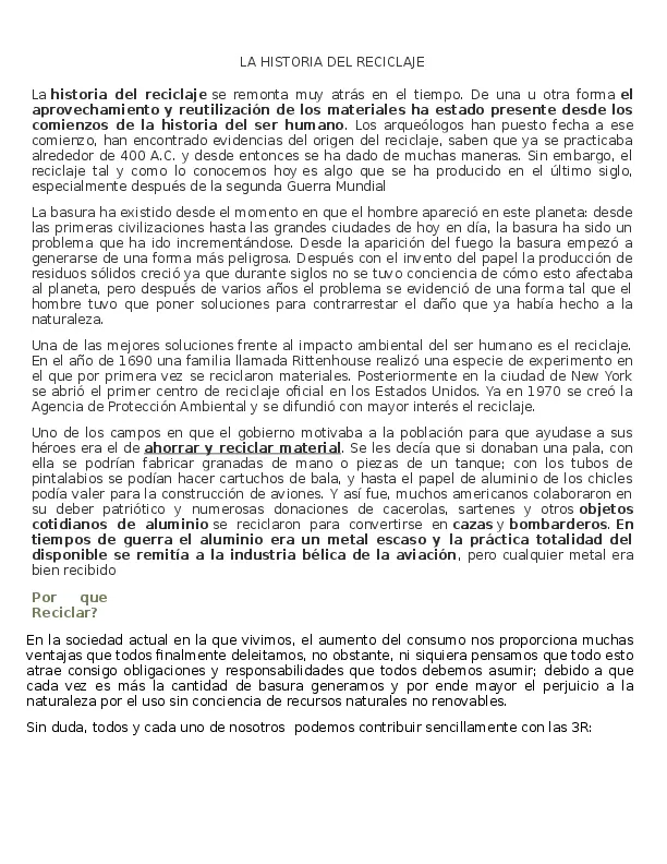 antecedentes del reciclaje de botellas de plastico - Cuál es el origen del reciclaje