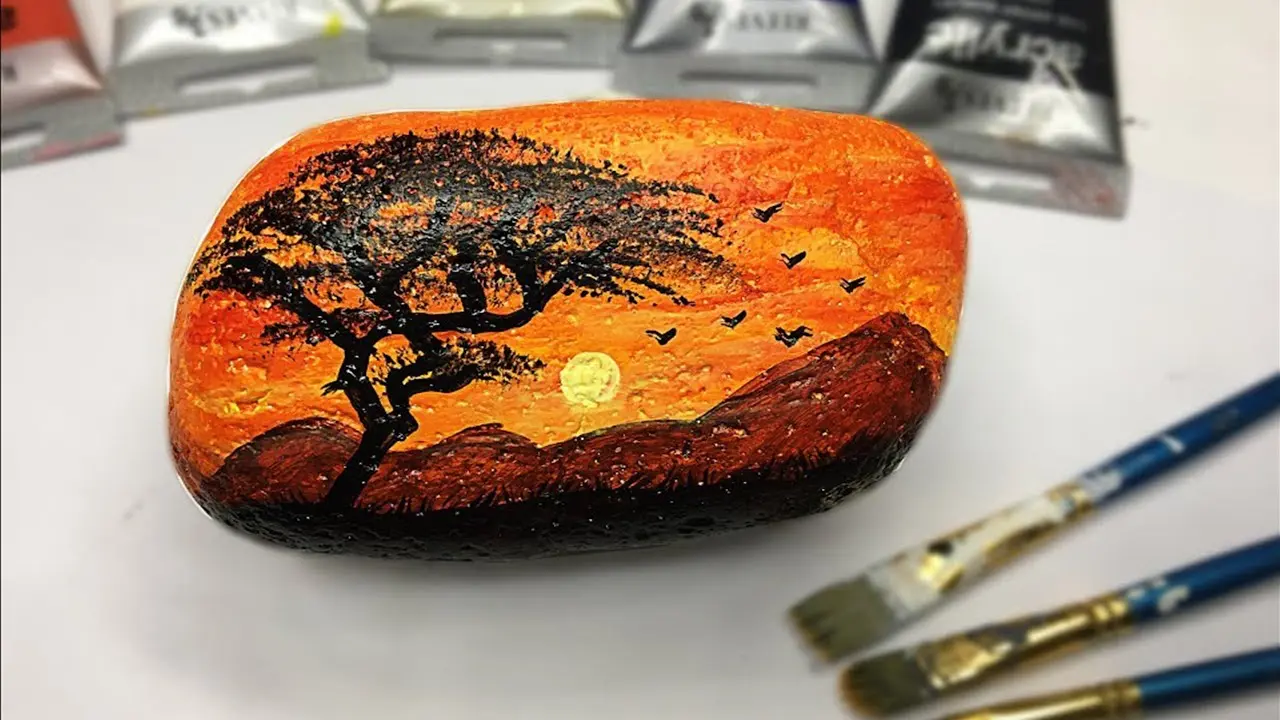 como pinto las piedras en el cuadro con acrilico - Puedes pintar rocas con pintura acrílica