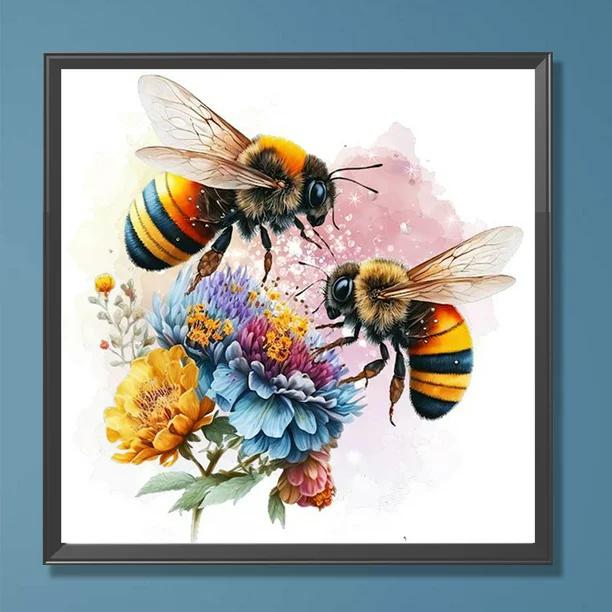 cuadros de abejas pintura acrilico - Qué color le gusta a las abejas