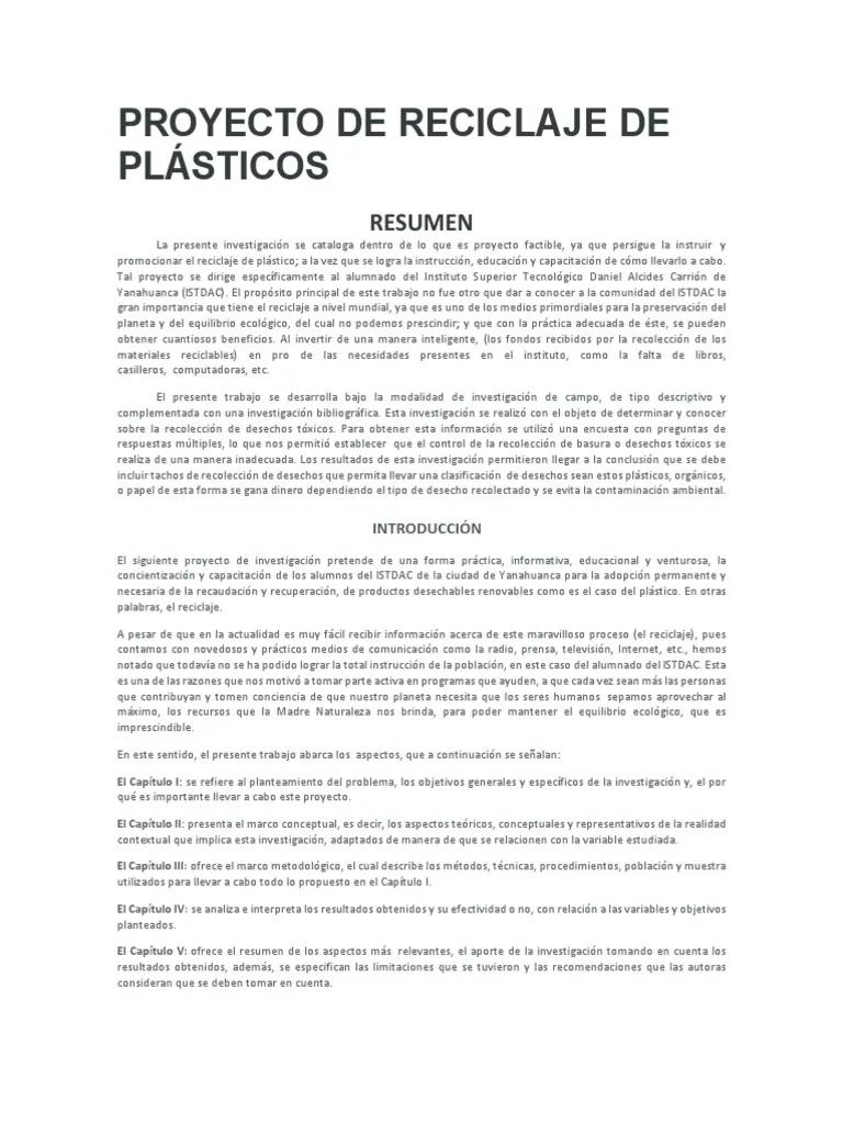 tesis sobre reciclaje de plastico - Qué es el reciclaje tesis