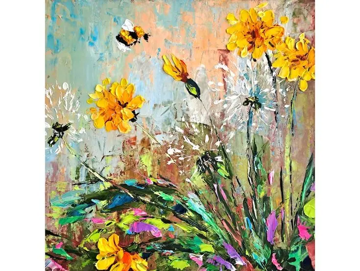 cuadros de abejas pintura acrilico - Qué es lo que más atrae a las abejas
