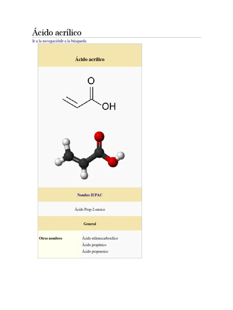 acido acrilico nombre iupac - Qué es Mehq