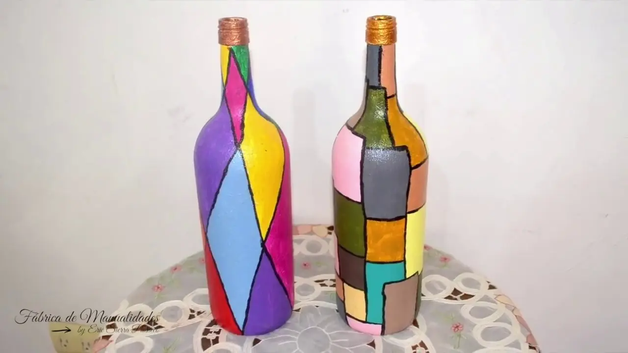 como decorar con niños botellas de vidrio con acrilico - Qué puedo hacer con botellas de vidrio recicladas