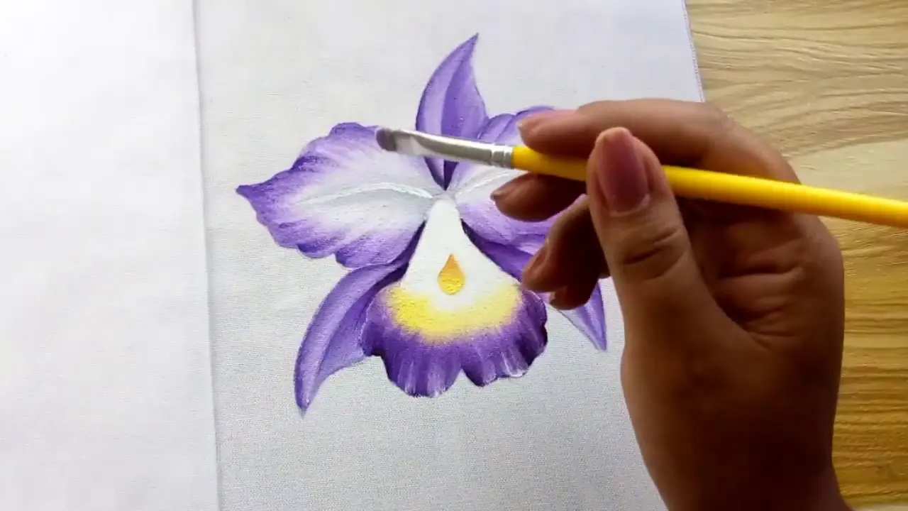 como pintar orquideas con acrilico en porcelana fria color purpura - Que se le pone a la porcelana fría para que brille