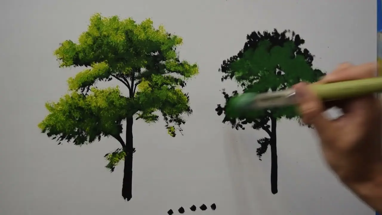como pintar arboles con acrilico paso a paso - Qué tipo de pintura se usa para pintar árboles